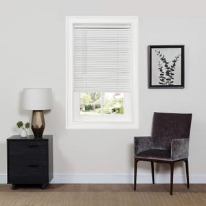 Cordless Room Darkening Mini Blind - 33 Inch Width, 64 Inch Length, 1" Slat Size - Pearl White - Cordless GII Deluxe Sundown Horizontal Windows Blinds for Interior by Achim Home Decor