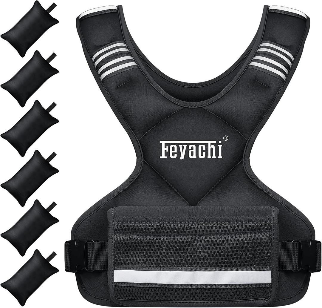 Feyachi Adjustable Weighted Vest - 12 lbs X Type Weight Vest