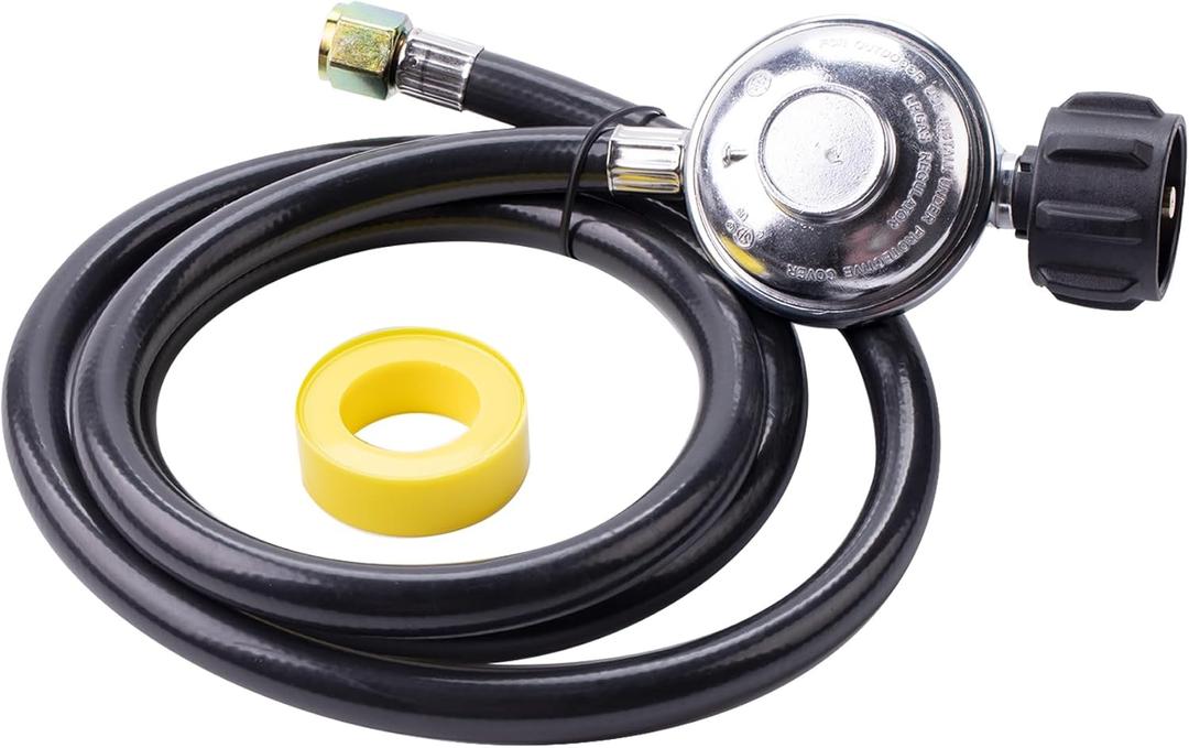 Propane Regulator with Hose 5Feet - Universal Gas Grill Regulator fit for Blackstone 28''/36'' Griddle, Weber Grill, Heater, Fire Pit Table, Most LP Gas Grills
