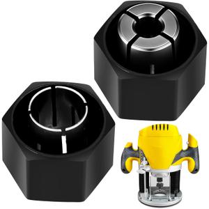 Threlaco 2 Pcs Router Collet Kit Replacement 1/4" and 1/2" Compatible with Dewalt Dw621 Dw616 Dw618 Dw622 Dw626 and 1613, 1617, 1618 Series Routers