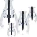 Orion Motor Tech Gear Puller Set, 3" 4" 6" 8" 3 Jaw Puller Kit for Pulley Gear Bearing Flywheel Removal, Heavy Duty Pulley Puller with Reversible Jaws 4 pcs Bearing Puller Tool Kit (Silver)