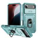 Lunivop Compatible with iPhone Air Case 360° Metal Rotated Ring Holder Magnetic Kickstand【Slide Camera Cover 】 Military - Grade Protection for 17 Air 6.5 '' Phone Case Green