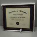 16x20 Diploma Frames 14x17 with Blue Mat, Fits Degree Certificate Document, 20 x 16 Cherry Red Frame with Tempered Glass Panel for Wall Mounting