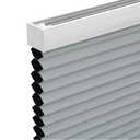Changshade Cordless Cellular Shades,Blackout Honeycomb Shades for Windows,Pull Down Pleated Blinds,Easy to Install for Indoor Windows and French Doors,Grey(Blackout),46" w x 64" h