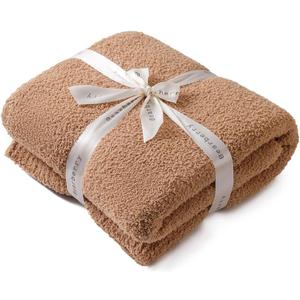 bearberry Super Soft Fluffy Throw Blanket Lightweight Cozy Warm Throw Blankets for Couch Bed Sofa All Season (Camel, 50x60)