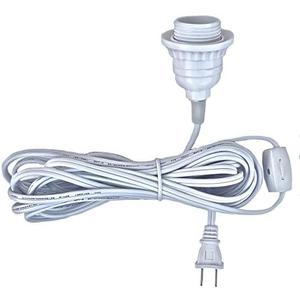 Happy Sales HSCORD-W Hanging Lantern Cord 15'L White (UL Listed)