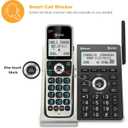 AT&T BL3107-5 DECT 6.0 5-Handset Cordless Phone with Bluetooth Connect to Cell, Smart Call Blocker, Digital Answering System, Extended Range, Big Buttons - Titanium Black