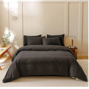 Houseri Dark Brown Comforter Set Queen 3 Piece Dark Chocolate Bedding Queen Size Lightweight Black Coffee Bed Set Soft Comfy Quilt Blanket Queen