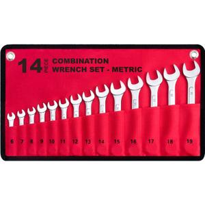 14-Piece Essential Metric Combination Wrench Set in Roll-up Pouch, No Skipped Metric Sizes 6mm - 19mm | Best Value Wrench Set, Ideal for General Household, Garage, Workshop, Auto Repairs, Emergency (14-Piece Metric Set) 14-Piece Essential Metric Combination Wrench Set in Roll-up Pouch, No Skipped Metric Sizes 6mm - 19mm | Best Value Wrench Set, Ideal for General Household, Garage, Workshop, Auto Repairs, Emergency (14-Piece Metric Set)