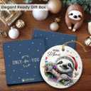 3 x Sloth Ornaments 2025 for Christmas Tree - Cute Xmas Sloth Gifts for Women Friends, Teens, Adults, Double Sided Animal Ornaments for Funny Animal Lover Gifts for Men
