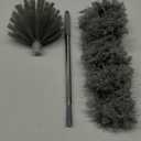 Cobweb Duster with Extension Pole, Spider Web Brush & Ceiling Cleaning Kit, 100" Microfiber Feather Duster Cleaner with Washable Head for Ceiling Fan, Furniture, Home