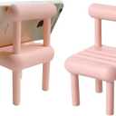 DIY Mini Chair Cell Phone Stand, Candy Color Mobile Phone Holder, Multi-Angle Chair Shape Table Phone Bracket, Compatible with All Mobile Phones, PP Material and Well Made (Pink) -1 Pack