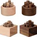 Teenyyou 4 Pcs Wood Diffuser for Essential Oils Wooden Car Essential Oil Diffuser Wooden Aromatherapy Round Car Oil and Square Home Office Bedroom Decoration