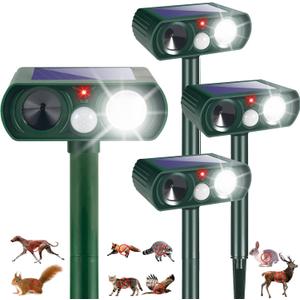 2026 Sonic Fortress Pro Deer Repellent Devices,Squirrel Racoon Repellent Outdoor Cat Deterrent Solar Ultrasonic Animal Repeller IP65 Waterproof with Motion Sensor for Dog Rabbit for Yard Garden