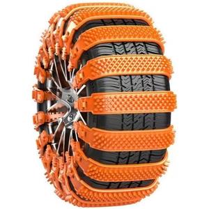 2025SCHAIN-OR Universal Heavy Duty Anti-Skid Snow Tire Chains, 10Pack Reusable TPU Non-Slip Zip Tie Tires Chain, Compatible with Car, Light Truck, Van, SUV, Pickup Truck
