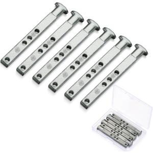 Zonon 6 Pack 4 Hole Die Cast T Shaped Pivot Bar Mental Window Pivot Bar Sturdy Window Replacement Parts for Home Replacement, 3 Inches