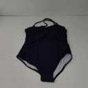 American Trends Maternity Swimsuit Button Down One Piece Maternity Bathing Suit Cross Back Swimwear (X-Large, Navy)
