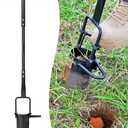 Omesata Sod Plugger, Bulb Planter with Long Handle and Serrated Base Garden Tool, Bulb Transplanter Also Grass Plug Tool for Digging Holes to Plant Tulips, Iris, Daffodils