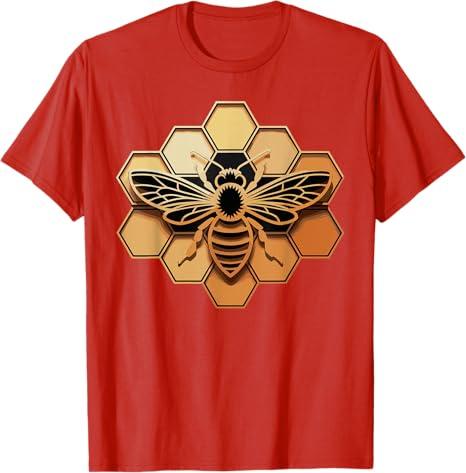 Beekeeper Shirt, Beekeeping - Honeycomb Love for Bees T-Shirt 2XL