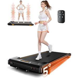 Walking Pad Treadmill, BestGod Incline Under Desk Treadmill 330lbs Capacity, 2.5HP Portable Treadmills for Home, Compact Treadmills Mini Running Machine with Remote Control (Black-Vibration)