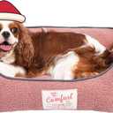 FluffyDream Dog Bed for Small Dog, Super Soft Pet Bed Furniture, Suitable for Dogs Up to 30lbs, 24'' x 20'', Blush