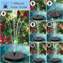 SZMP Solar Water Fountain, 2026 Upgrade 3.5W Solar Bird Bath Fountain Pump with Color LED Lights, 7 Nozzles & 4 Fixed Rods for Garden, Patio, Pond, Pool, Fish Tank, Outdoor Water Feature