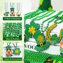 2 x Mega-L St Patricks Day Necklaces, 18Pcs Green Gold Clover St Patricks Beads Accessories, Irish Bead Shamrock Necklaces, 6 Style Glitter Pendants for Parade Irish St Patricks Day Themed Party Favor