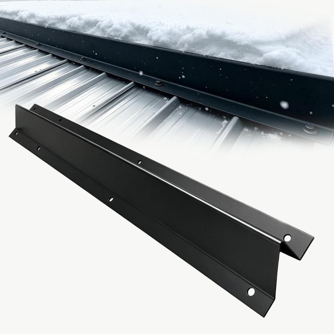 LAJIAOZ 64FT Metal Roof Snow Guards, Heavy Duty Snow Rail Kits Black(16P)