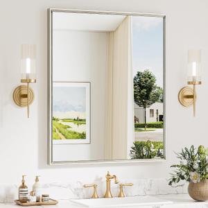 Keonjinn 30 x 36 Inch Brushed Nickel Bathroom Vanity Mirrors for Over Sink