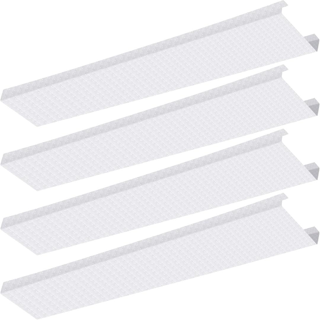 Beeveer 4 Pcs 48 Inch Fluorescent Light Fixture Covers Replacement Wrap Around Light Cover 4ft Two Bulb Replacement Lens Transparent Square Lenses for 4ft LED Ceiling, Home Kitchen Room
