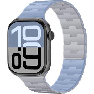 Bandletic Dual Sided Wear Magnetic Silicone Bands Compatible with Apple Watch SE Band 44mm 45mm 46mm 49mm 42mm(Series 3 2 1) Men Women, Sport Straps for iWatch Series 11 10 9 8 7 6 5 4 SE Ultra 3 2 1