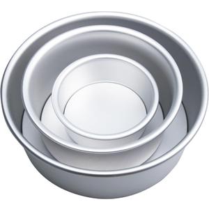 Cake Pan With Removable Or Solid Bottom, Nonstick Qi Feng Cake Mold,Aluminum Alloy, Thickened, For Bakery Or Home Use, Round Baking Mold, Sold In Sets Of 3,Sizes 4/6/8 Inches