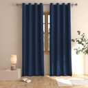 Blackout Curtains Navy Blue 100 inches Long Bedroom Room Darkening Window Curtain Panels Living Room Divider Patio Doorway Sliding Glass Door Grommet Top Thermal Insulated Drapes 2 Panels 52"x100" (52"W x 100"L (Pack of 2))