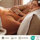 Bedsure Cotton Duvet Cover King - 100% Cotton Waffle Weave Terracotta Duvet Cover King Size, PureWoven Breathable Bedding Set for All Season, 3 Pieces, 104"x90"