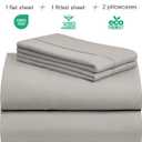 LuxClub 4 PC Queen Sheet Set, Breathable Luxury Bed Sheets, Deep Pockets 18" Wrinkle Free Cooling Sheets Machine Washable Hotel Bedding Silky Soft - Light Taupe Queen