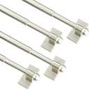 Multi functional hanging poleMagnetic Curtain Rods for Metal DoorsNo tools required,Multi-Use Adjustable Appliance for Windows Iron Steel Places16-28 Inch4 Pack,Nickel