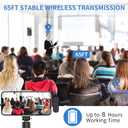 2 Pack Professional Wireless Lavalier Microphone for iPhone iPad Android with Charging Case Noise Reduction Plug-Play Clip on Lapel Mic for Video Recording Vlogging, YouTube, Interview, Live Streaming