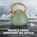 POLIVIAR Tea Kettle, 2.7 Quart Stovetop Tea Kettle, Audible Whistling Teapot with Crackle Finish, Food Grade Stainless Steel for Anti-Rust, Anti Hot Handle, Suitable for All Heat Sources (JX2023-LRG)