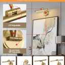 Rechargeable Picture Light for Wall, Dimmable Art Lights for Painting, Battery Operated Wall Sconce with Remote, 3 light Color, Timer & Brightness Setting for Artwork, Gallery(Brass, 12inch)