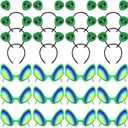 Ysleen 24 Pcs Alien Glasses and Headband Rainbow Color Lens Sunglasses Funny Boppers Alien Accessories for Dress up Photo Props Decoration Party Favors