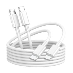 USB C to USB C Charging Cable for Apple iPhone 17/16/15 Charger Fast 6ft Long USBC to USB-C Power Cord for iPhone 17/16 Pro/Pro Max/Air, MacBook Air 13 inch/IPad Pro/Air/10th/4/5 Type C 2Pack 6 ft 60W (White)