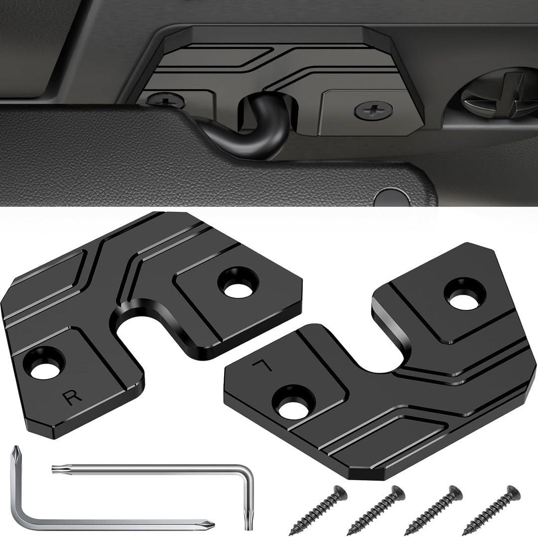 Sun Visor Repair Kit Compatible with Jeep WranglerJK 2018,JL 2018-2023, Gladiator 2020-20232 Pack Jeep Visor Repair kit, Aluminum Sun Visor Repair Clips, Black