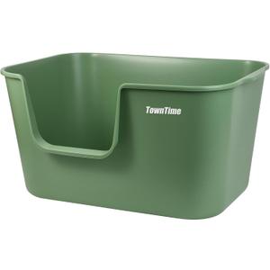 Extra Large Litter Box with High Sides 24.60" Lx16.92 Wx12.99 H,Anti-Splashing Kitty Litter Box,Tool-Free Assembly,Multi cat Litter Box,Jumbo Litter Box (Green)