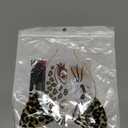 DDazzling Glitter Cheetah Print Ears Headband with Leopard Face Stickers for Halloween Animal Cosplay (Gold)