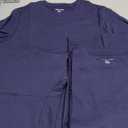 Fruit of the Loom mens 360 Stretch Crewneck Top and Jogger Pant Sleep Pajama Set (Large, Navy)