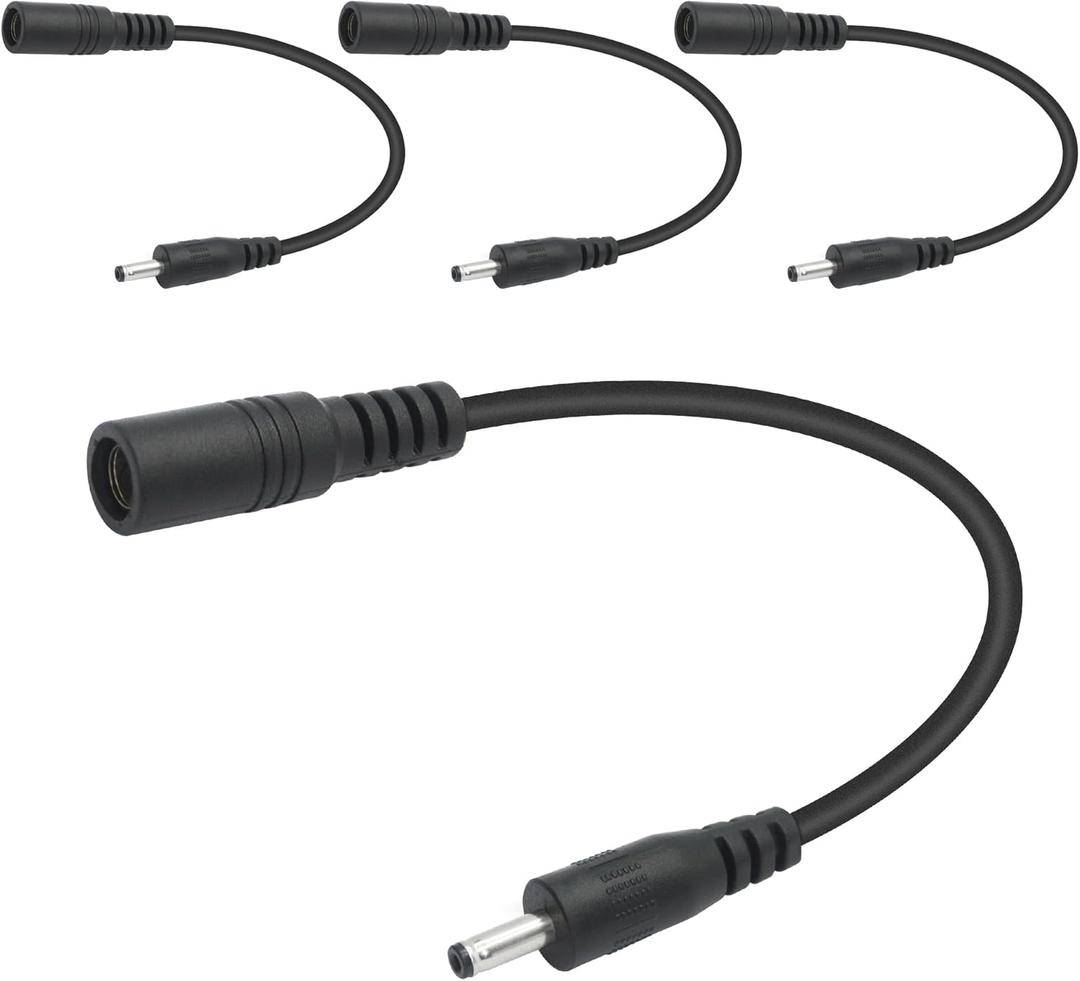 Short 12V DC Power Cord 6inch, DC 5.5mm x 2.1mm Female to DC 3.5mm x 1.35mm Male Plug Power Charging Cable Extension Cord, for Router, Speaker, Digital Camera etc Other DC 35135 Port Equipment(4Pcs)