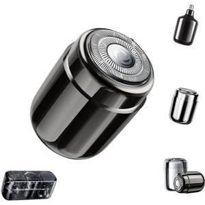 Car Shaver, Stainless Steel Portable Electric Razor for Shaving on The Go (Black)