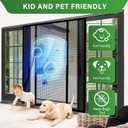 Digram Magnetic Screen Door Upgraded polyethylene Terephthalate Mesh,Double Door Screen Magnetic Closure for Sliding Door,Patio Door,Fit Door Size 80" X 96"