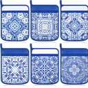Hushee 6 Pcs White and Blue Pot Holders for Kitchen Chinoiserie Pot Holder Farmhouse Boho Potholders Spring Hot Pads for Kitchen Resistant Oven Mitts Baking Cooking Pocket Potholders for Women Gifts