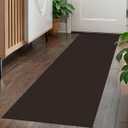 KOZYFLY Washable Runner Rug 2x5 Ft Runners for Hallways Rubber Backed Throw Rug, Braided Cotton Entryway Runner Indoor, Carpet Runners for Hallway Kitchen Entryway Bedroom, Dark Coffee/Brown